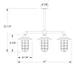 Vaportite 3-light Stem Hung Pendant Light in White Line Drawing