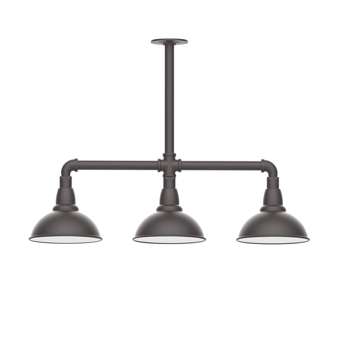 Cafe 8" 3-light Stem Hung Pendant Light in Bronze Matte | Montclair Light Works