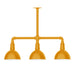 Deep Bowl 8" 3-light Stem Hung Pendant Light in Bright Yellow | Montclair Light Works