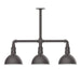Deep Bowl 8" 3-light Stem Hung Pendant Light in Bronze Matte | Montclair Light Works