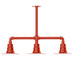 Radial 8" 3-light Stem Hung Pendant Light in Vermillion | Montclair Light Works