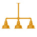 Warehouse 8" 3-light Stem Hung Pendant Light in Bright Yellow | Montclair Light Works