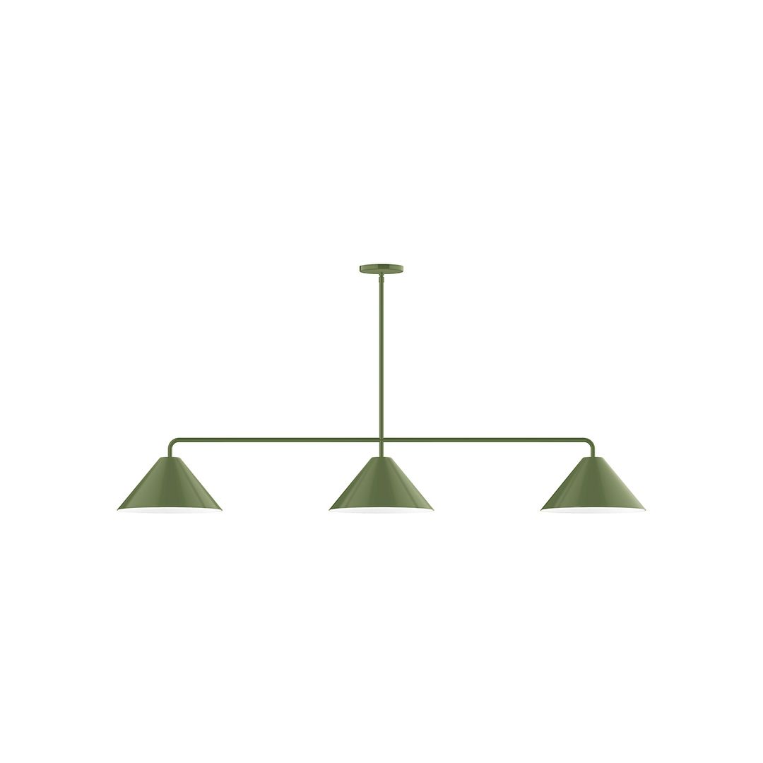 Axis Pinnacle 3-Light Stem Hung Pendant in Fern Green | Montclair