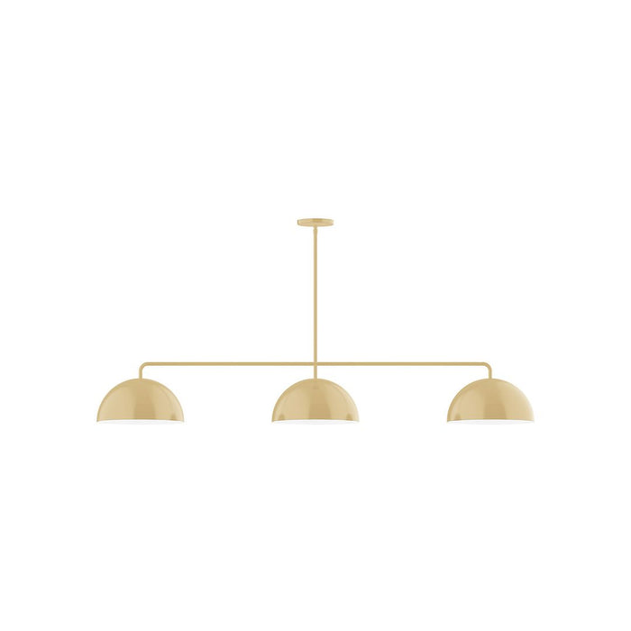 Axis Arcade 3-Light Stem Hung Pendant with Glass Globe Globe, Ivory