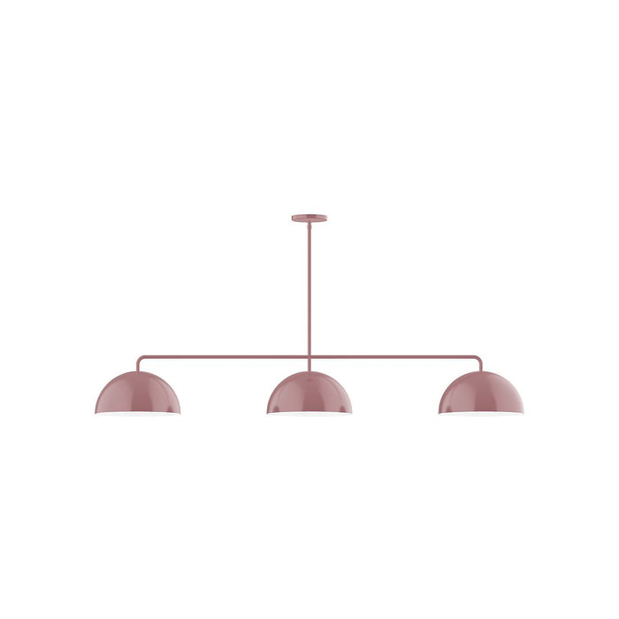 Axis Arcade 3-Light Stem Hung Pendant with Glass Globe Globe, Mauve