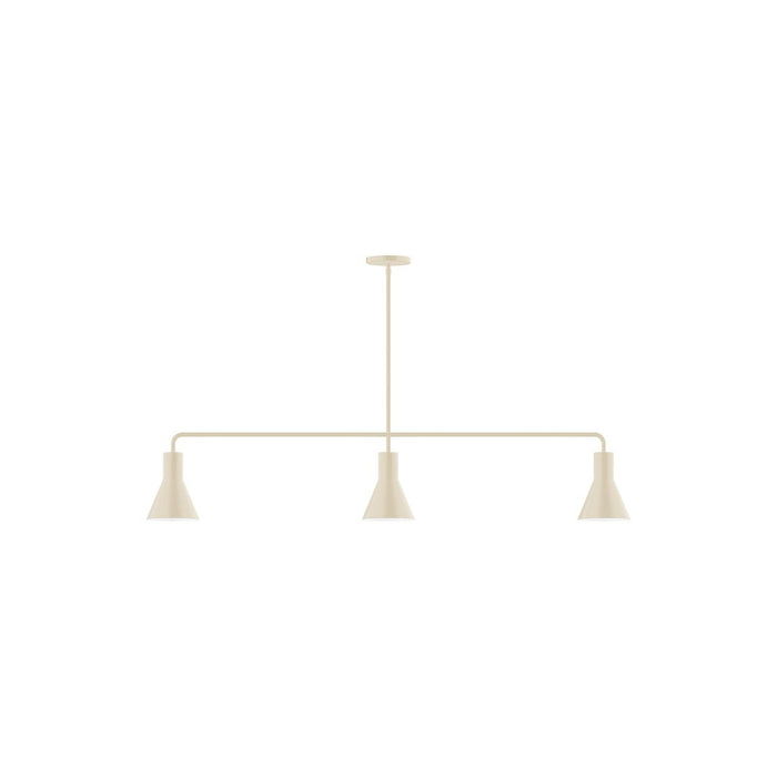 Axis Flare 3-Light Stem Hung Pendant in Cream