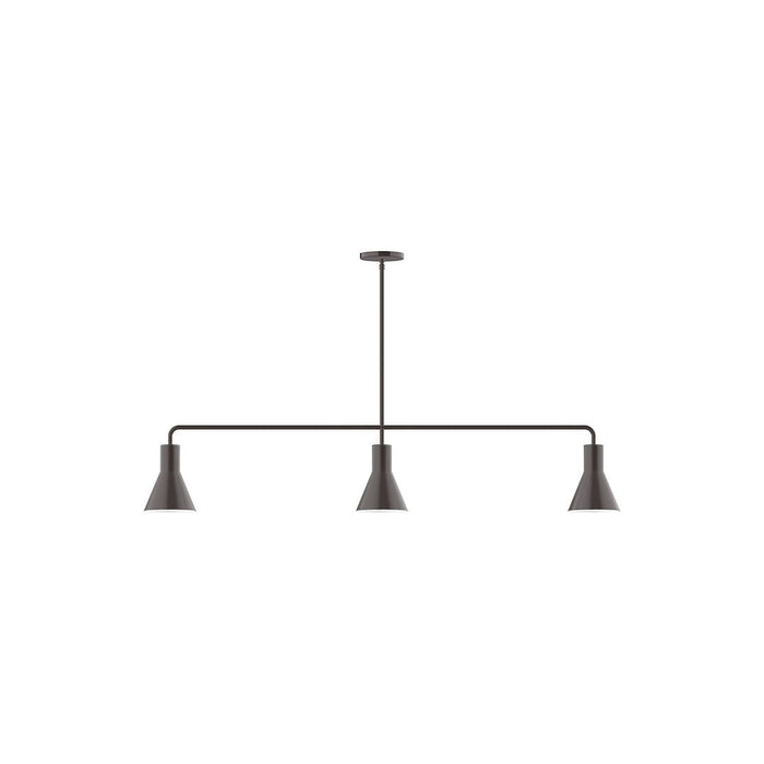 Axis Flare 3-Light Stem Hung Pendant in Architectural Bronze