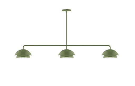 Nest 3-Light LED Linear Pendant in Fern Green | Montclair Light Works