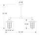 Vaportite 4-light Stem Hung Pendant Light in Slate Gray Line Drawing