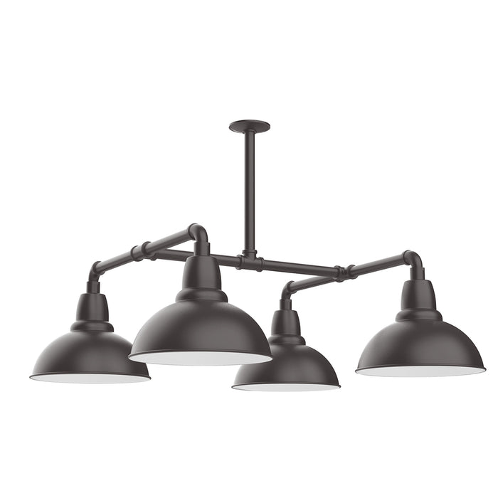 Cafe 12" 4-light Stem Hung Pendant Light in Bronze Matte | Montclair Light Works