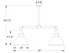 Deep Bowl 10" 4-light Stem Hung Pendant Light in Slate Gray Line Drawing