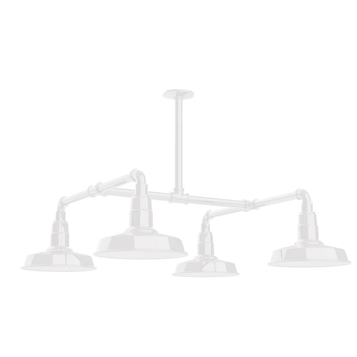 Warehouse 10" LED 4-Light Stem Hung Pendant Light in White