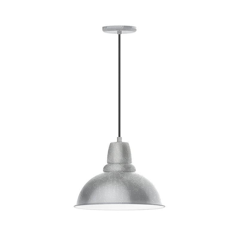 14 in painted galvanized dome pendant light with tiered metal shade