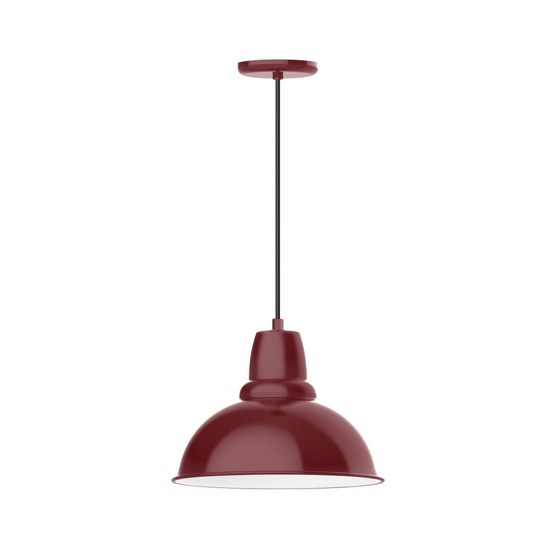 Barn red 14 in cafe pendant with dome shade and hanging cord
