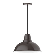 16 in bronze architectural pendant with bell shade and mounting stem