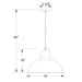Cafe 16" pendant in Navy Line Drawing