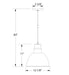 Deep Bowl 12" pendant in Navy Line Drawing