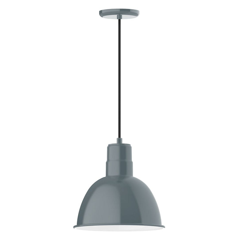 Deep Bowl 12" LED Pendant Light in Slate Gray