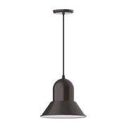 12-inch pendant light with architectural bronze dome shade and hanging cord