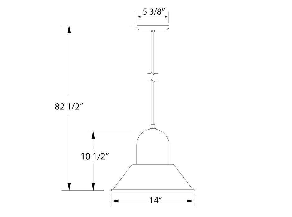 Prima 14" pendant in Slate Gray Line Drawing