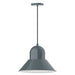 Vintage black and brass pendant light with glass shade