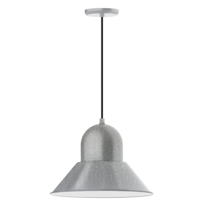 16 in painted galvanized pendant light with bell shade and metal canopy