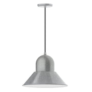 16 in painted galvanized pendant lamp with bell shade and dark cord