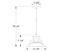 Homestead 12" LED Pendant in Navy Line Drawing