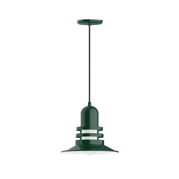 Atomic 12" LED Pendant Light in Forest Green