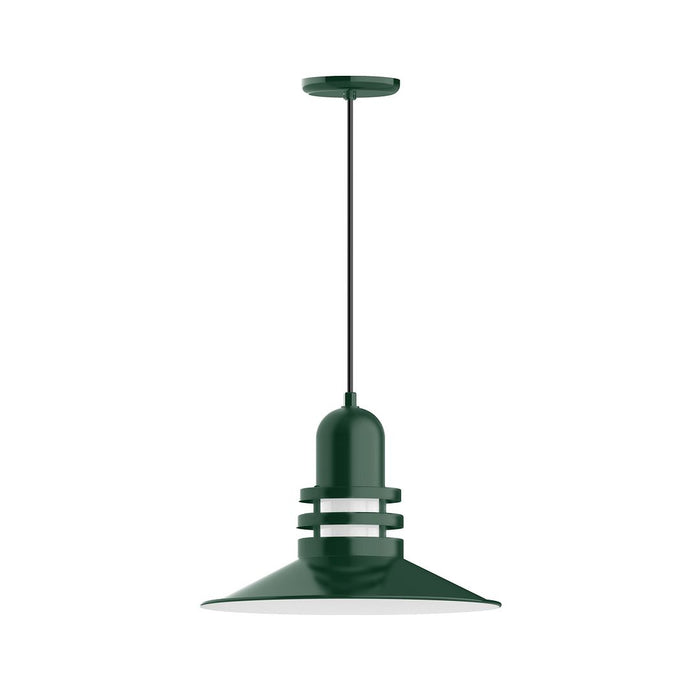 Atomic 16" LED Pendant Light in Forest Green