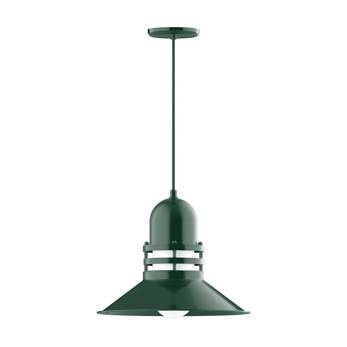 Atomic 16" LED Pendant Light in Forest Green