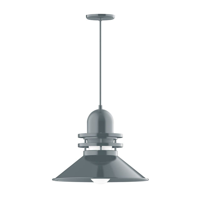 Atomic 18" LED Pendant Light in Slate Gray