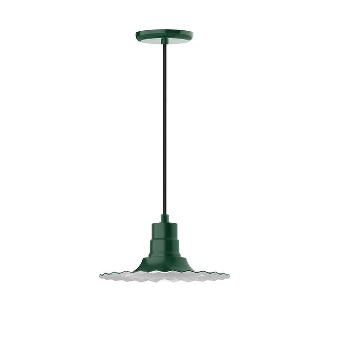 Radial 12" pendant in Forest Green