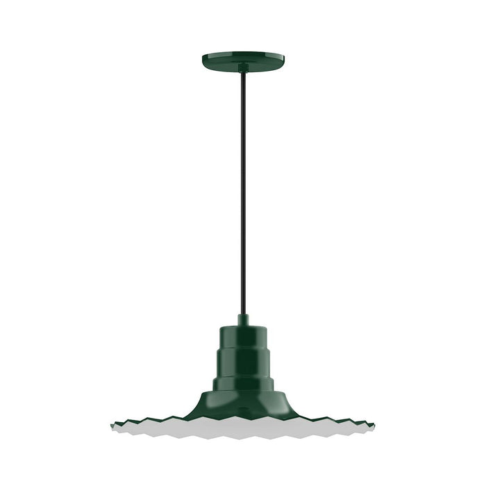 Radial 16" pendant in Forest Green