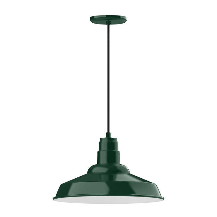 Warehouse 16" LED Pendant Light in Forest Green