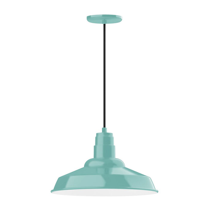 Warehouse 16" LED Pendant Light in Sea Green