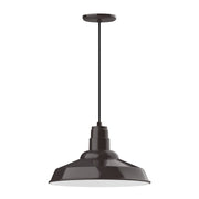 Architectural bronze dome pendant light with round ceiling canopy and metal stem