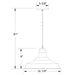 Warehouse 16" LED Pendant in Navy Line Drawing