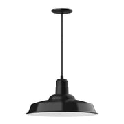 Warehouse 18-inch black pendant light with bell shade and straight cord