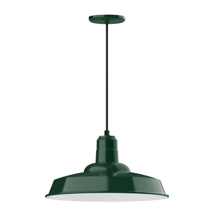 Warehouse 18" LED Pendant Light in Forest Green