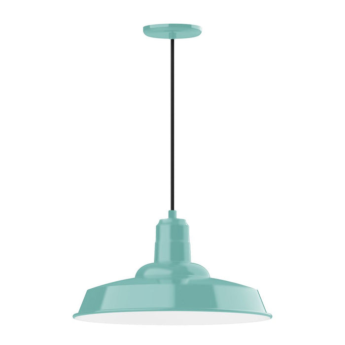 Warehouse 18" LED Pendant Light in Sea Green