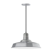 Warehouse 18 in painted galvanized pendant light with dome shade and round ceiling plate