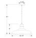 Warehouse 18" pendant in Navy Line Drawing