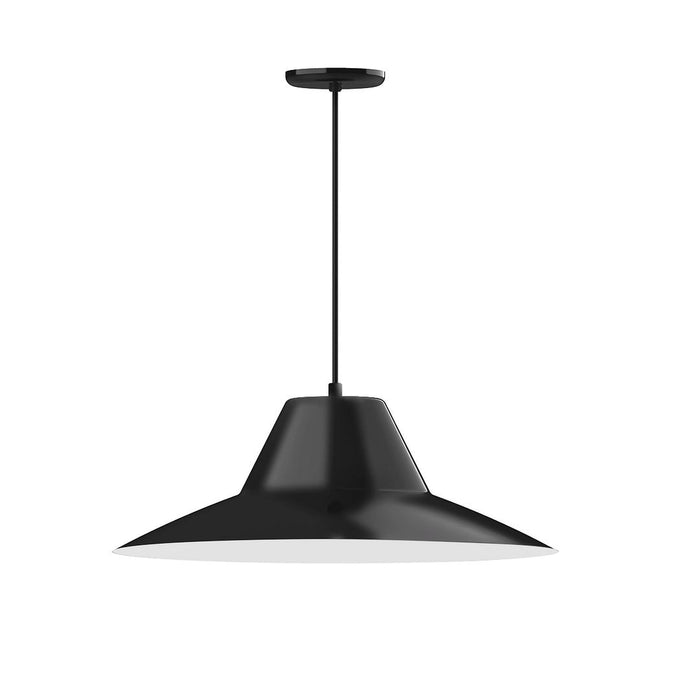 Xl Choices Angled Cap 24" Pendant Light in Black with White Interior