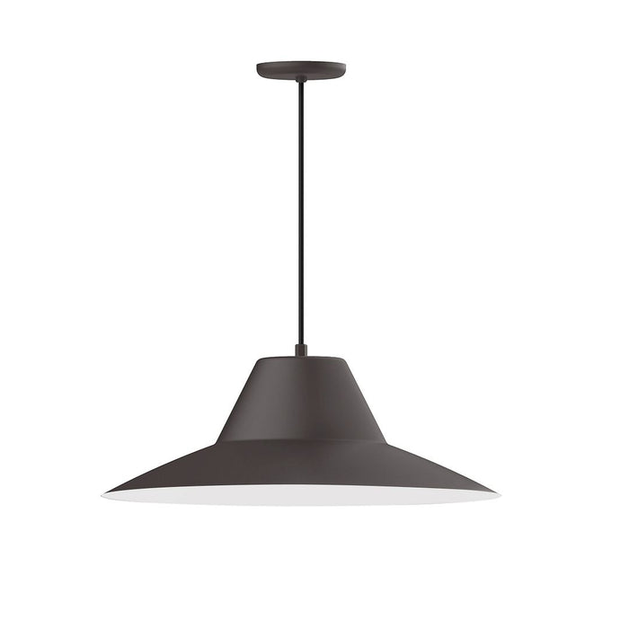Xl Choices Angled Cap 24" Pendant Light in Bronze Matte with White Interior
