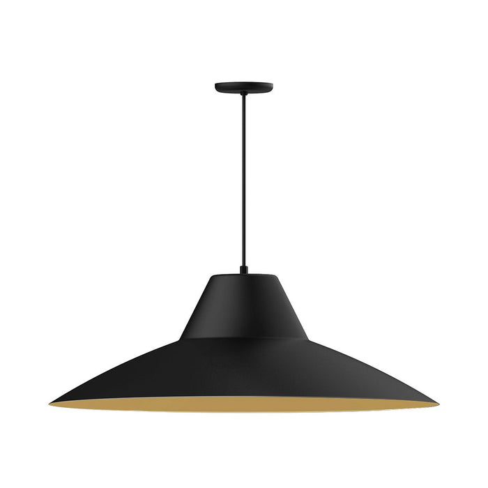 Xl Choices Angled Cap 36" Pendant Light in Black with Gold Matte Interior
