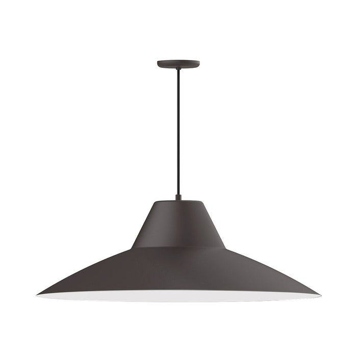 Xl Choices Angled Cap 36" Pendant Light in Bronze Matte with White Interior