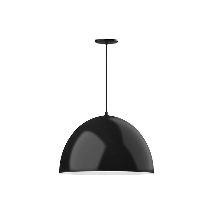 Xl Choices Deep Dome 22" Pendant Light in Black with White Interior
