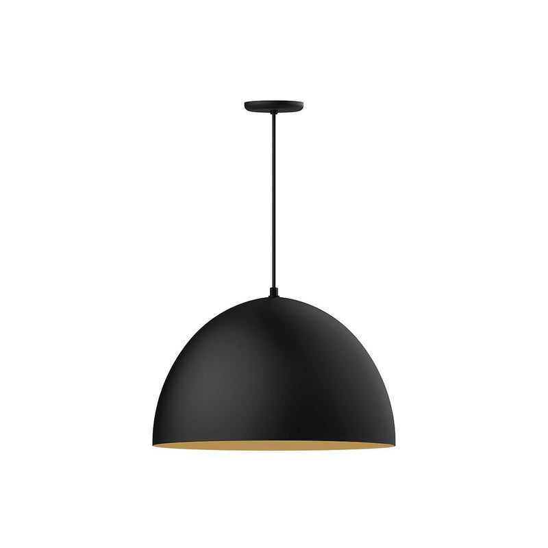 XL Choices Deep Dome 22" pendant in Black with Gold Matte Interior