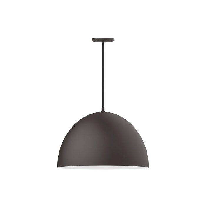 Xl Choices Deep Dome 22" LED Pendant Light in Bronze Matte with White Interior